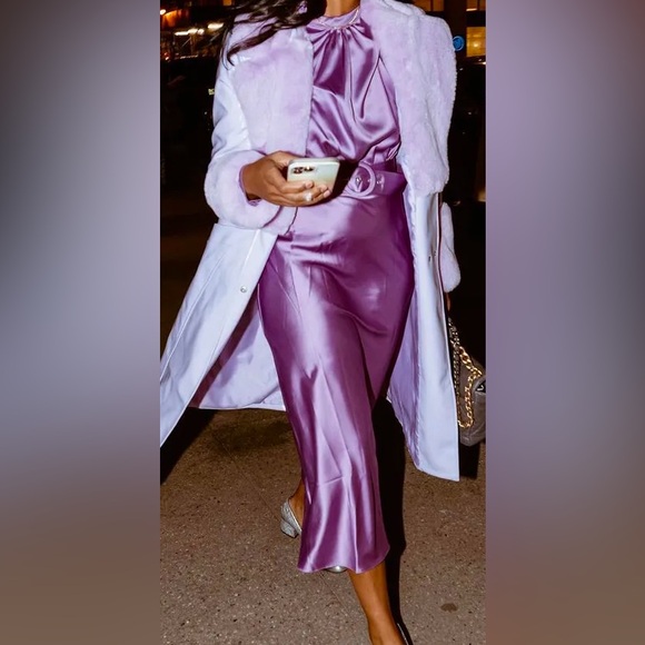 ASOS Luxe Jackets & Blazers - ASOS Luxe Faux Leather Coat with Faux  Fur  collar and cuffs, Lavender, 8